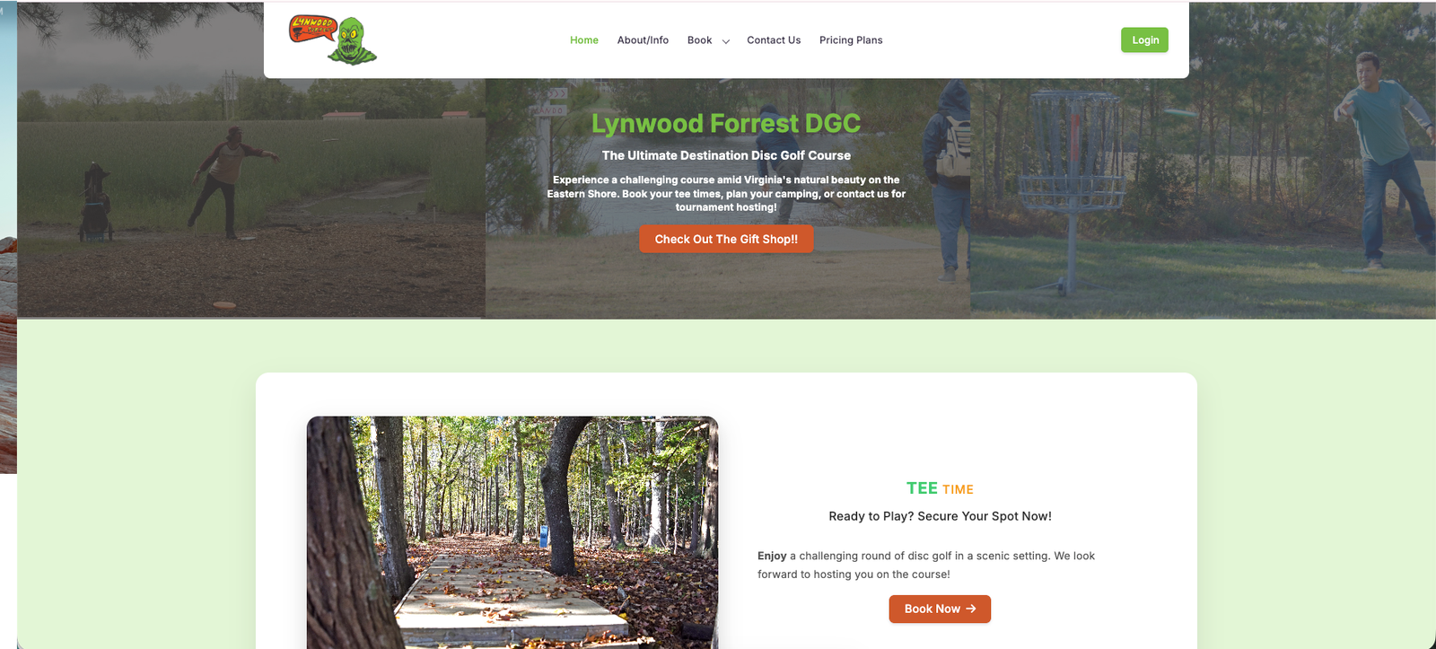 Luxury Disc Golf Club & Camping Website Development